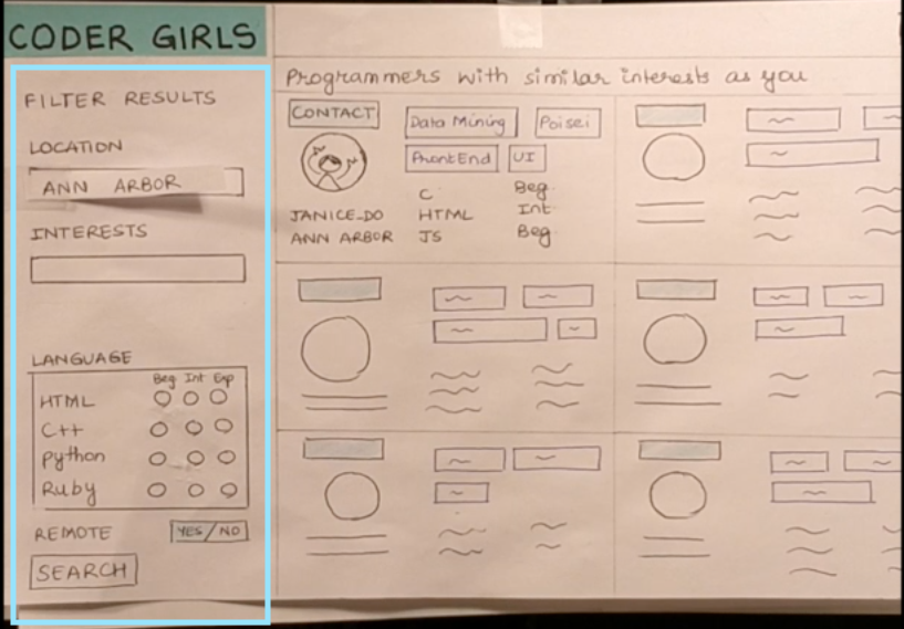 filters in paper prototype