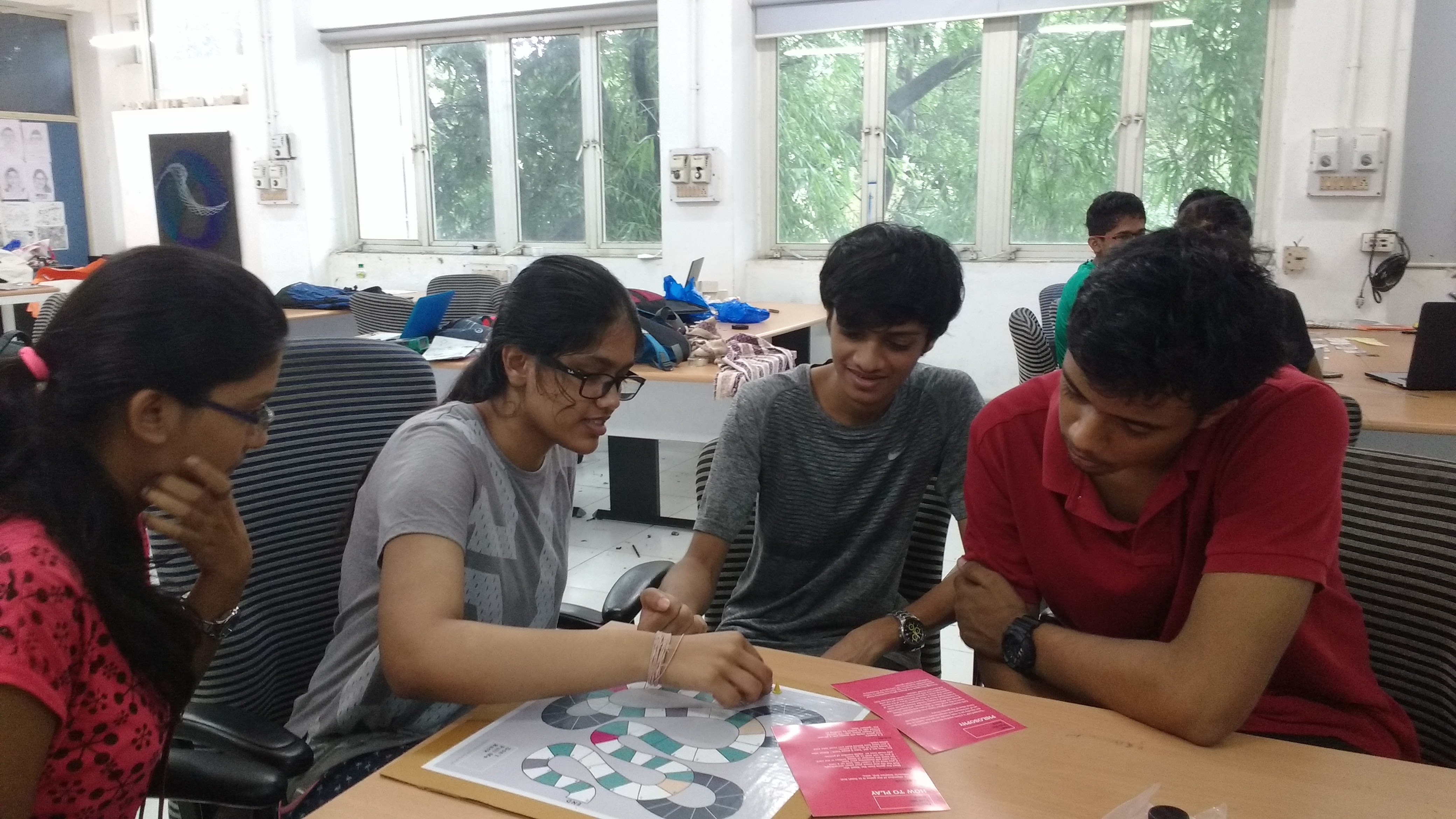 Students playing game